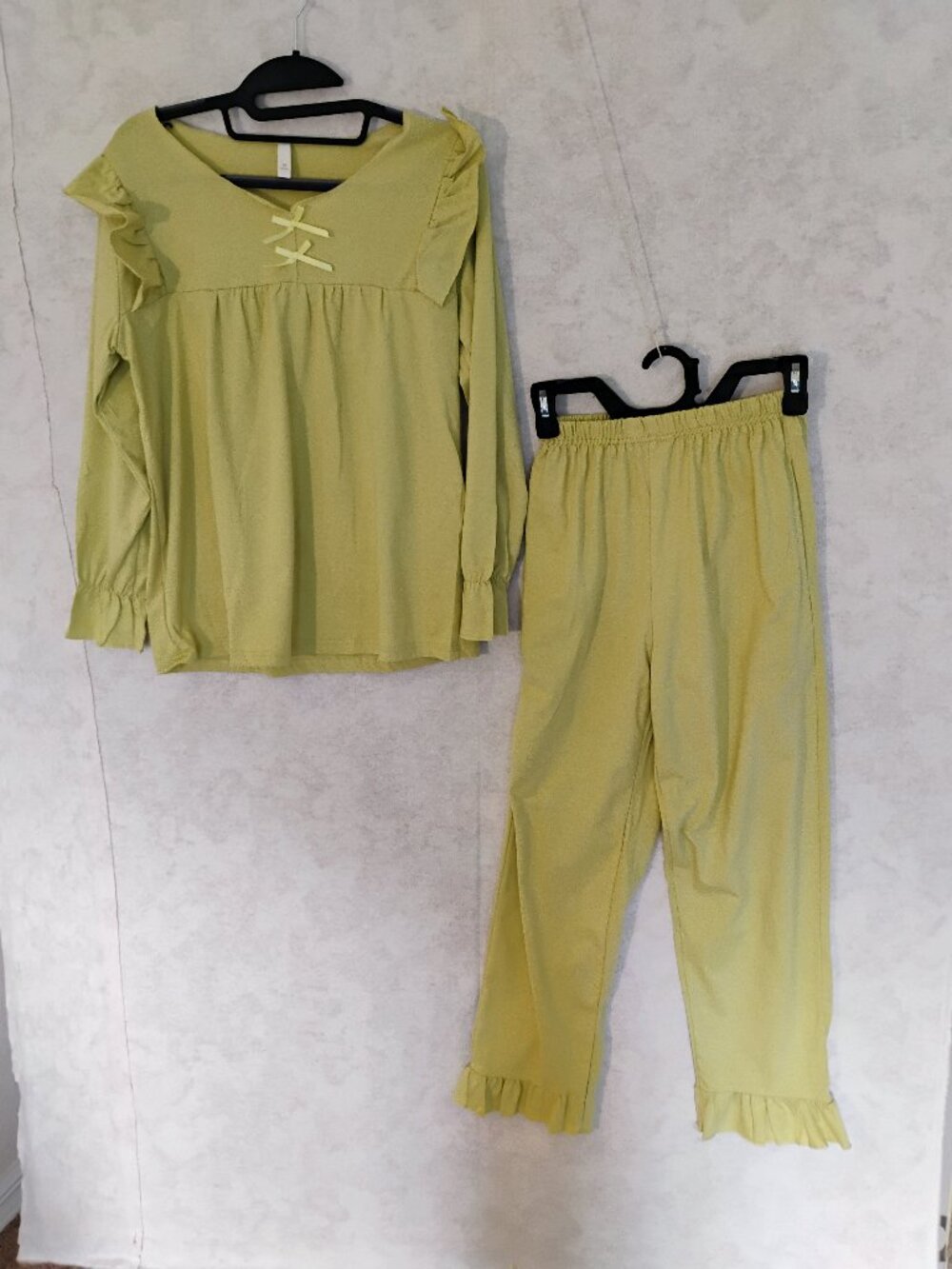 Sage Green Ruffle Bow Two-Piece Set Size Medium